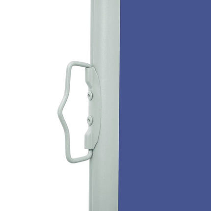 sidemarkise til terrassen 140x600 cm sammenrullelig blå