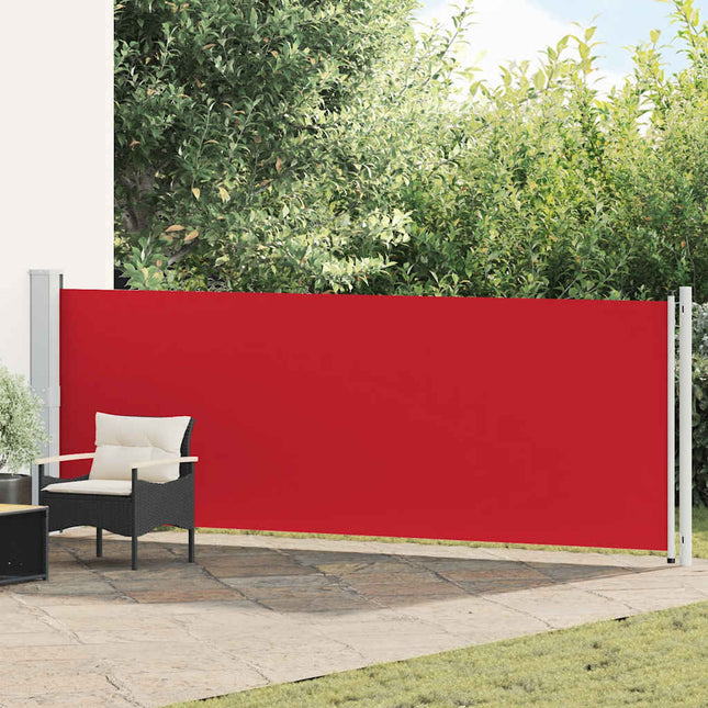 sidemarkise til terrassen 140x600 cm sammenrullelig rød
