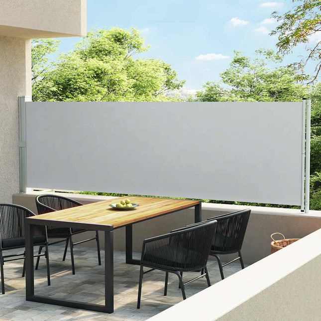 sammenrullelig sidemarkise til terrassen 140x600 cm grå