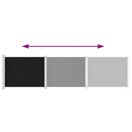 sammenrullelig sidemarkise til terrassen 600x160 cm sort