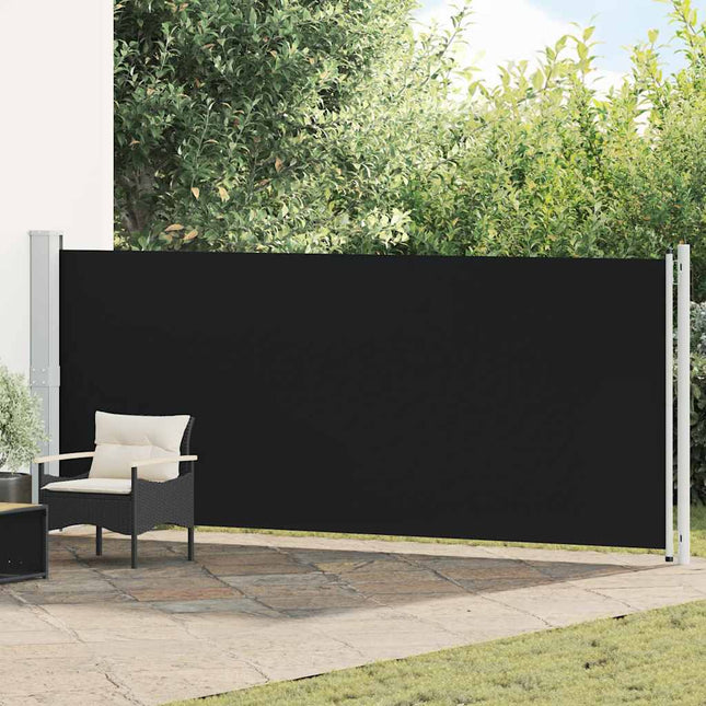 sammenrullelig sidemarkise til terrassen 600x160 cm sort