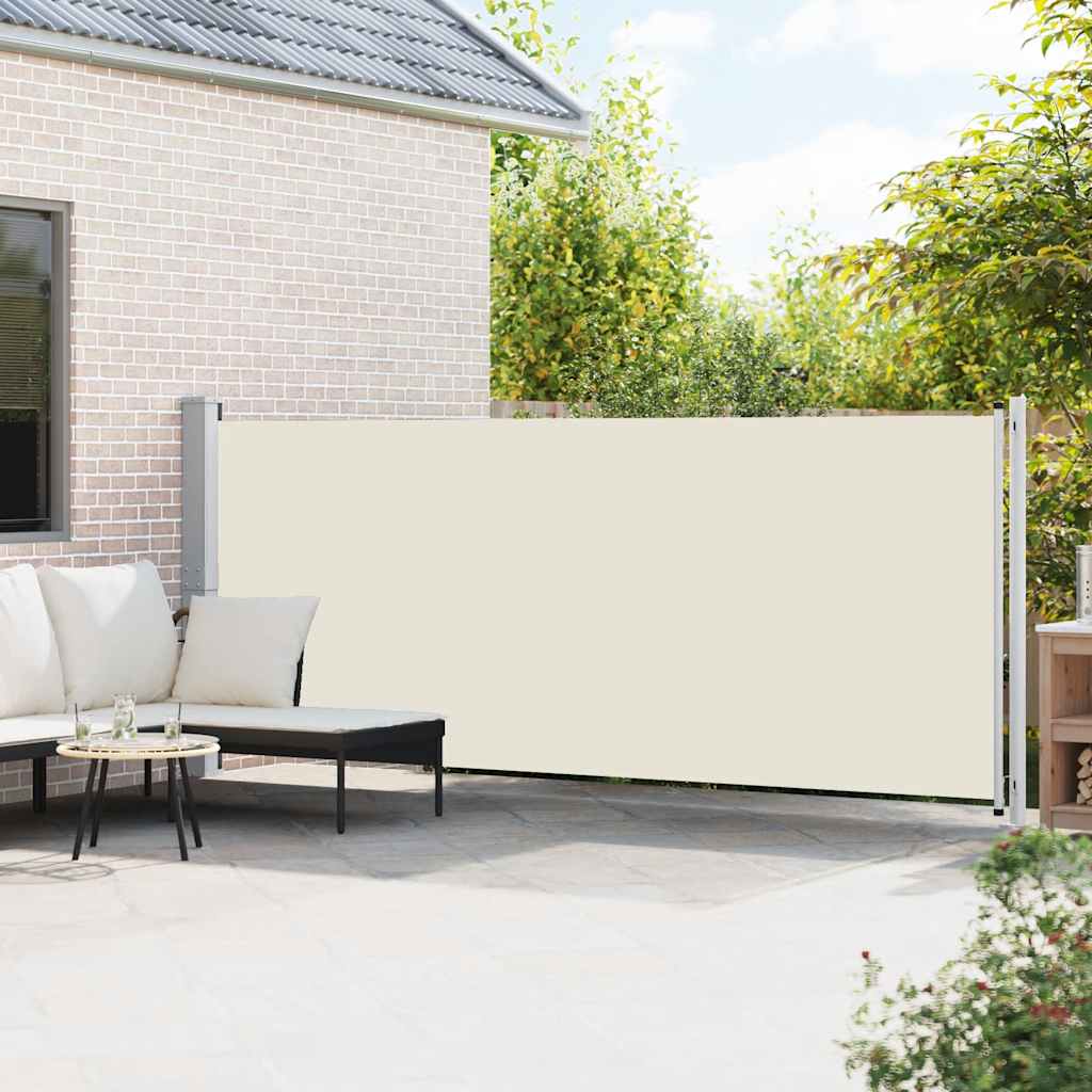 sammenrullelig sidemarkise til terrassen 600x160 cm cremefarvet