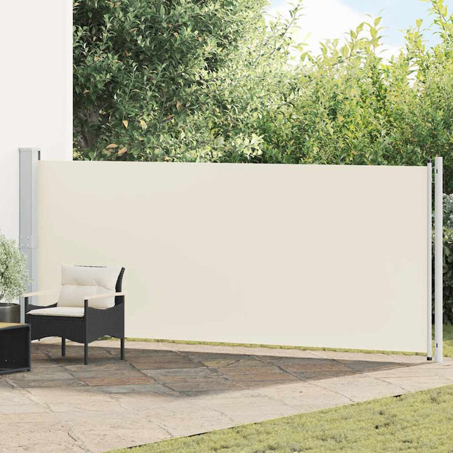 sammenrullelig sidemarkise til terrassen 614x160 cm cremefarvet