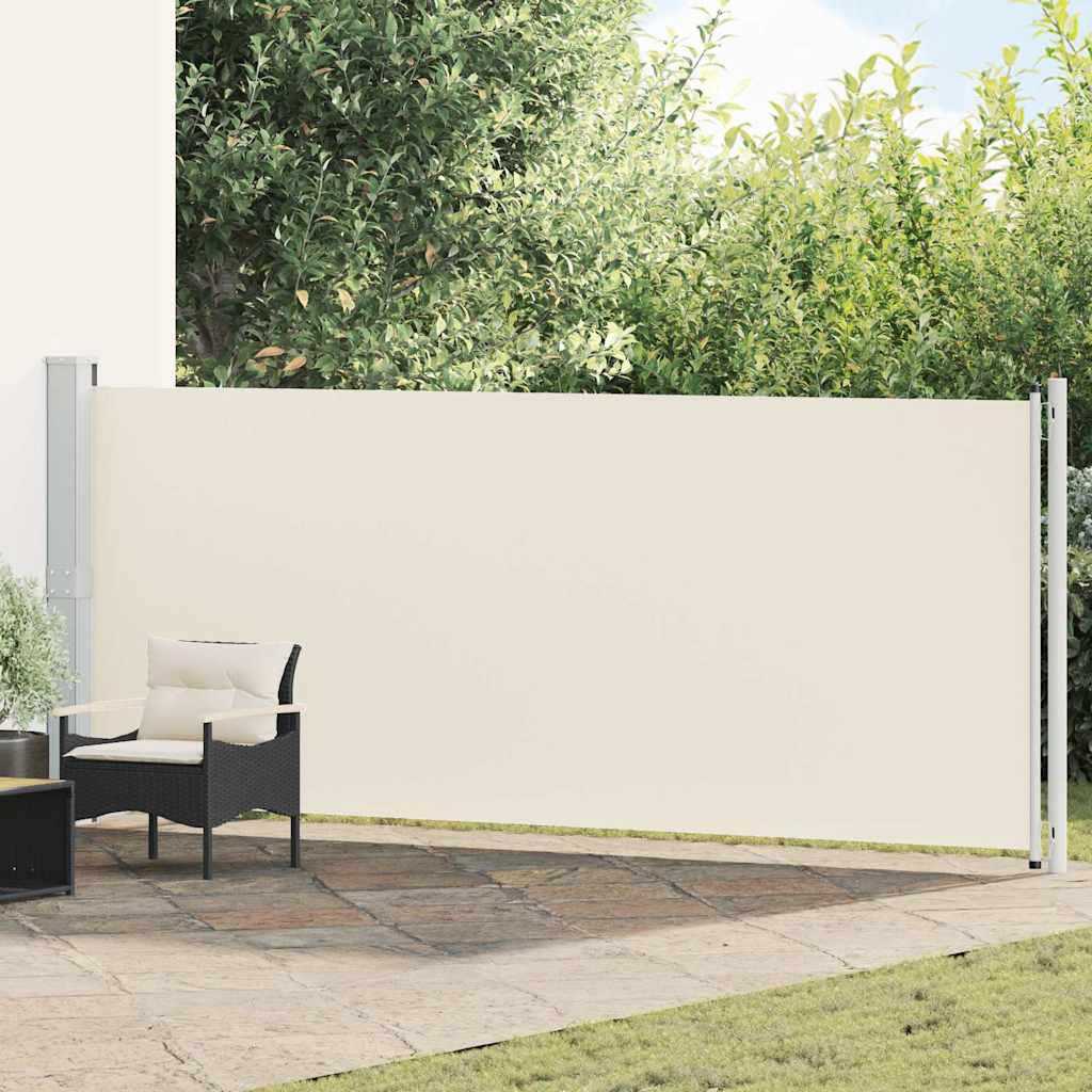 sammenrullelig sidemarkise til terrassen 600x160 cm cremefarvet