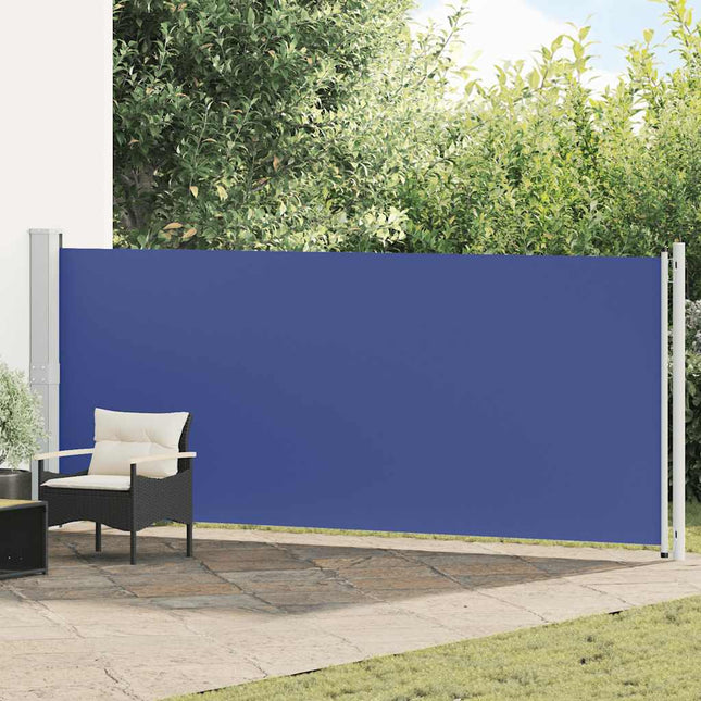 sammenrullelig sidemarkise til terrassen 600x160 cm blå