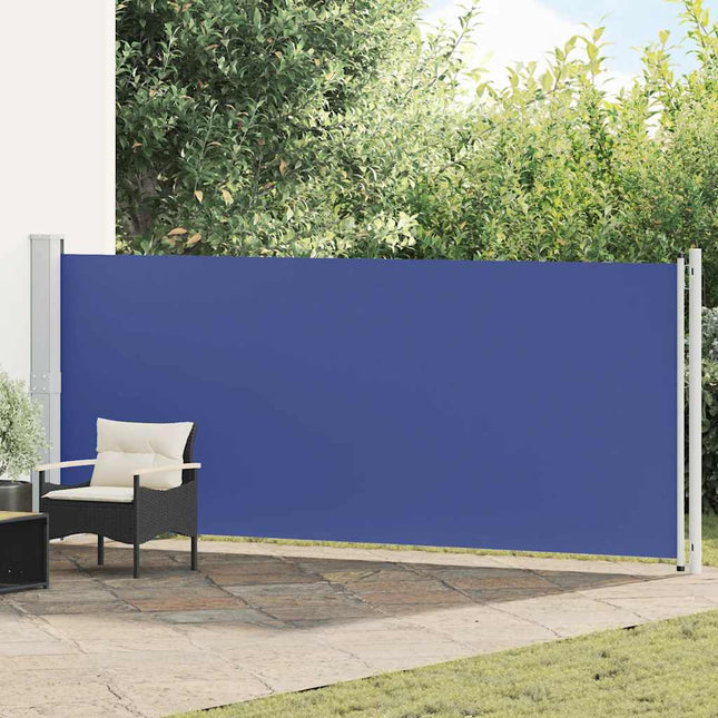 sammenrullelig sidemarkise til terrassen 600x160 cm blå