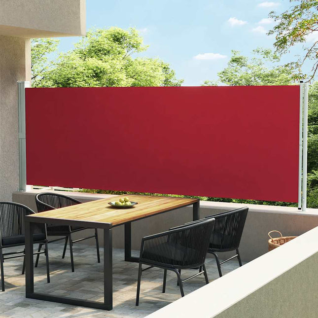 sammenrullelig sidemarkise til terrassen 600x160 cm rød