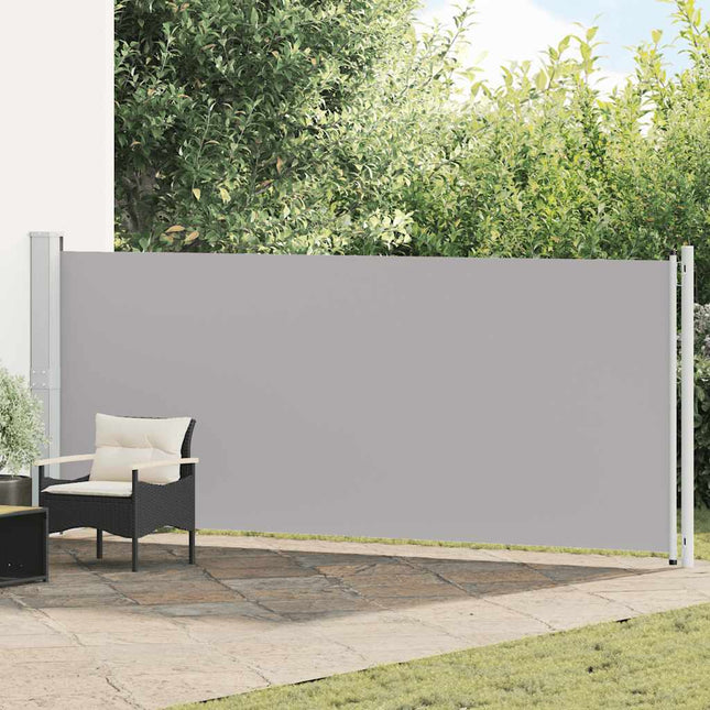 sammenrullelig sidemarkise til terrassen 614x160 cm grå