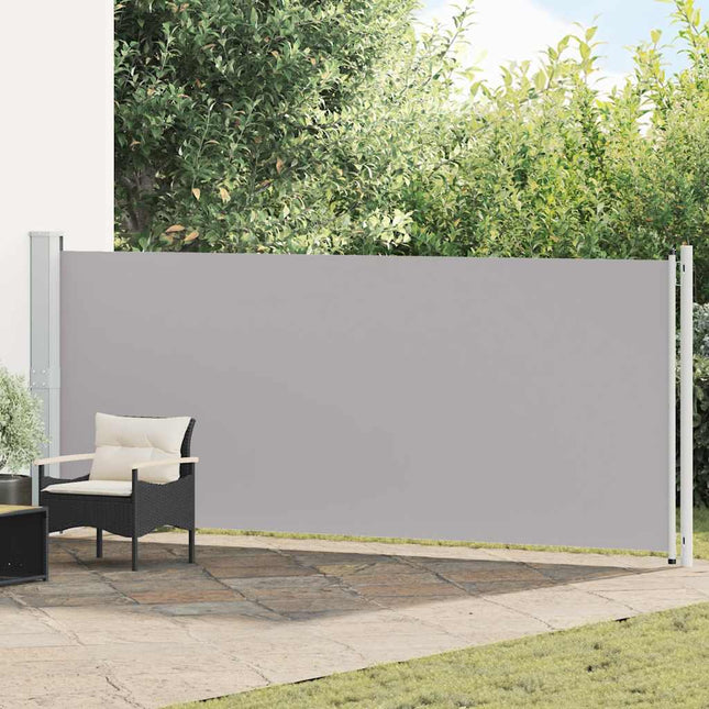 sammenrullelig sidemarkise til terrassen 600x160 cm grå