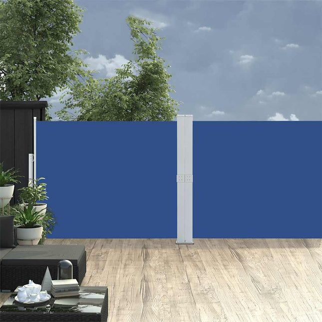 sammenrullelig sidemarkise til terrassen 140x1200 cm blå