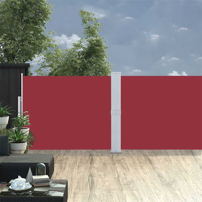 sammenrullelig sidemarkise til terrassen 140x1200 cm rød