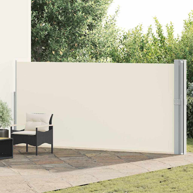 sammenrullelig sidemarkise til terrassen 170x1200 cm creme