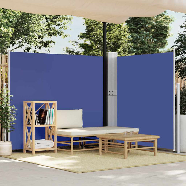sammenrullelig sidemarkise til terrassen 170x1200 cm blå