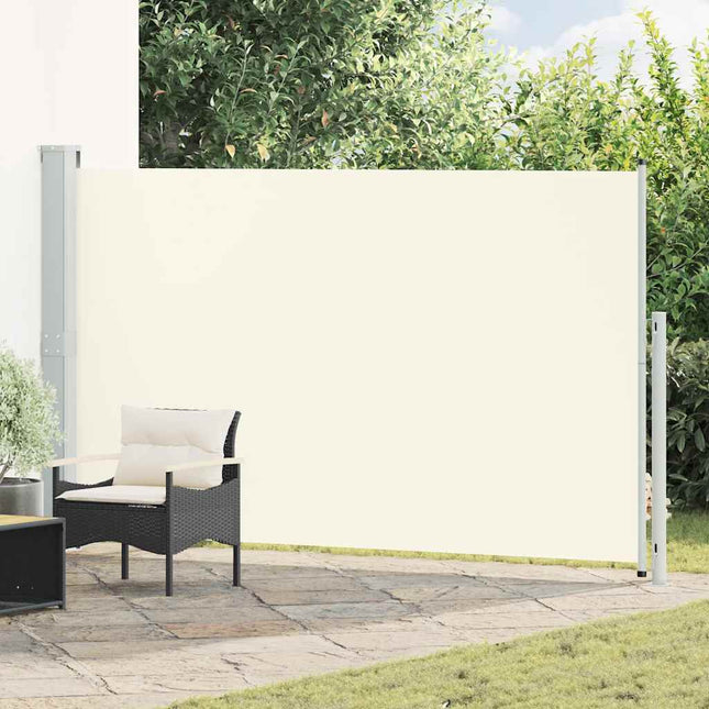 sammenrullelig sidemarkise til terrassen 180x314 cm cremefarvet