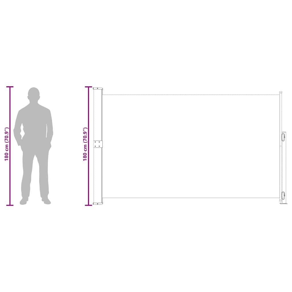sammenrullelig sidemarkise til terrassen 180x300 cm brun