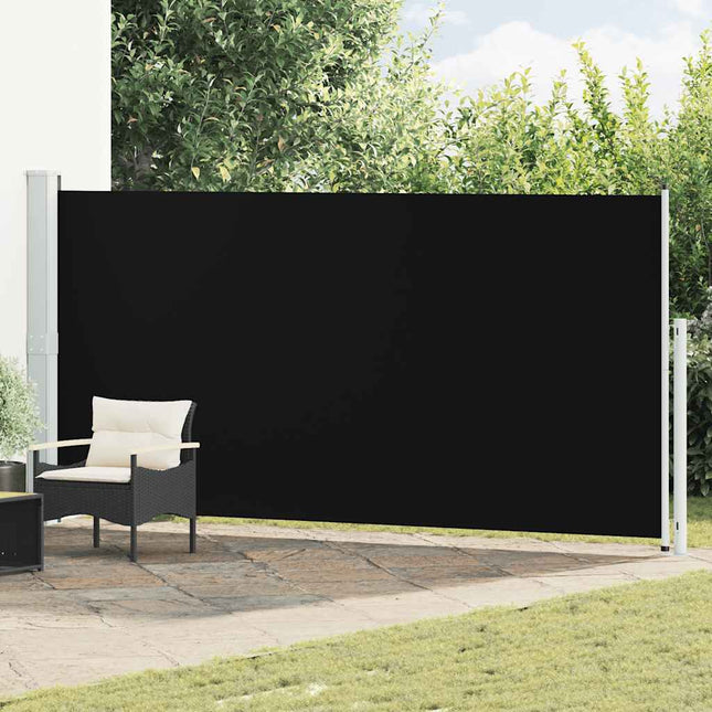 sammenrullelig sidemarkise til terrassen 180x514 cm sort