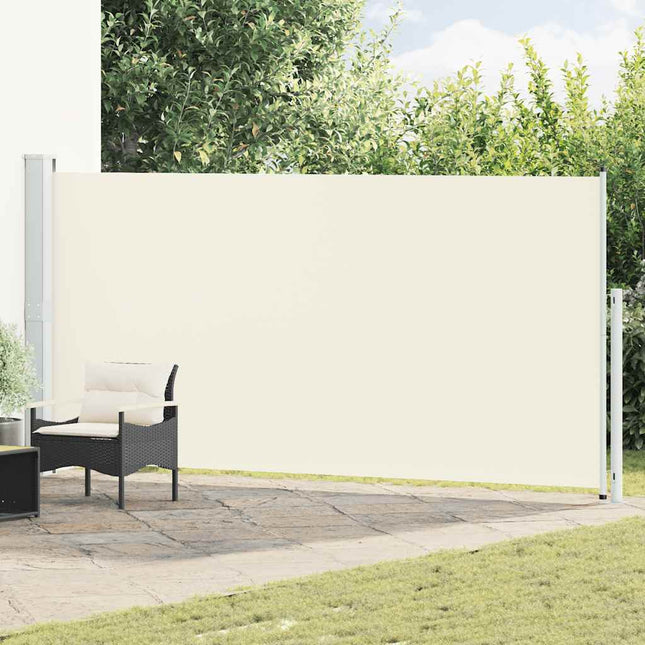 sammenrullelig sidemarkise til terrassen 180x514 cm cremefarvet
