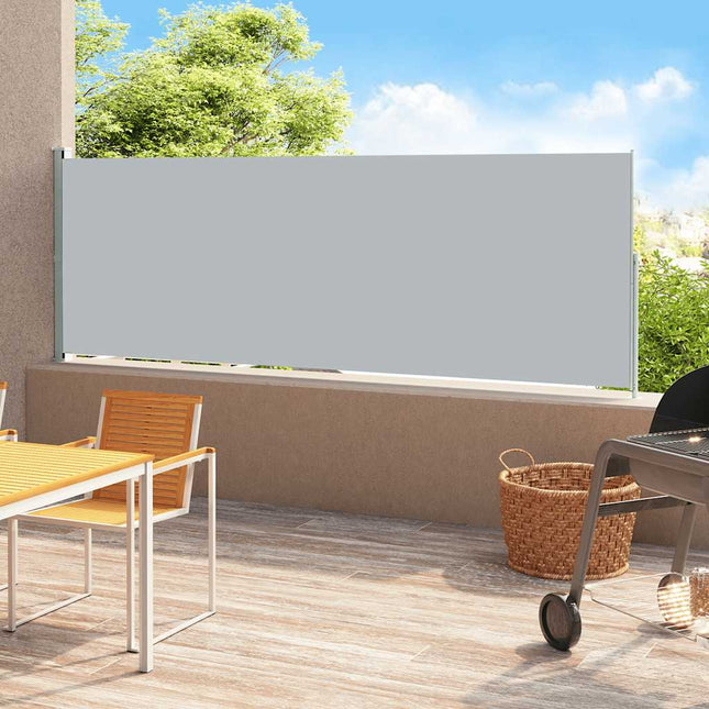 sammenrullelig sidemarkise til terrassen 180x500 cm grå