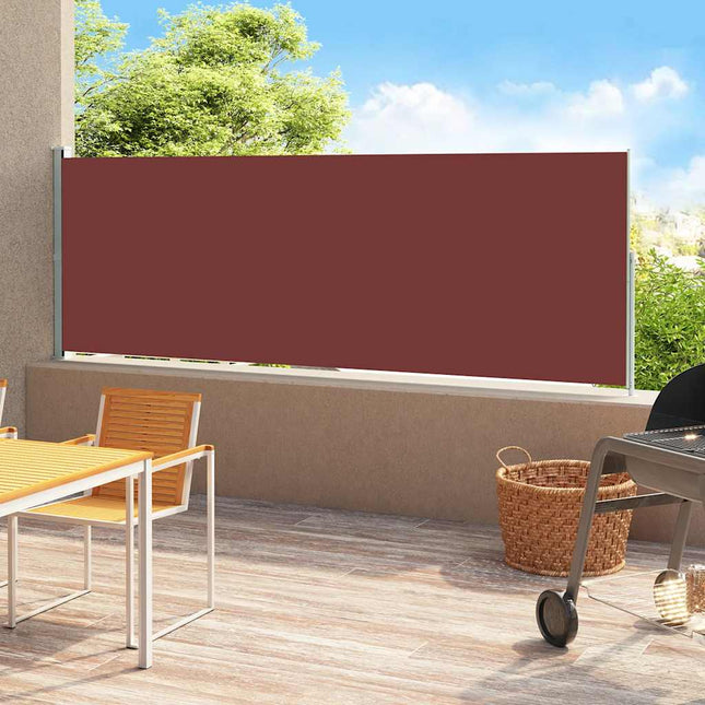sammenrullelig sidemarkise til terrassen 180x500 cm brun