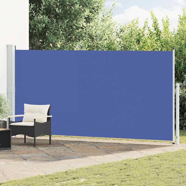 sammenrullelig sidemarkise til terrassen 180x500 cm blå