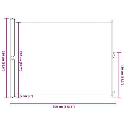sammenrullelig sidemarkise til terrassen 220x300 cm sort