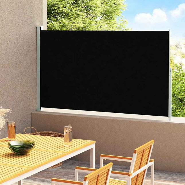 sammenrullelig sidemarkise til terrassen 220x300 cm sort