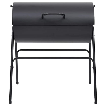 tøndegrill med 2 grillriste 80x95x90 cm stål sort