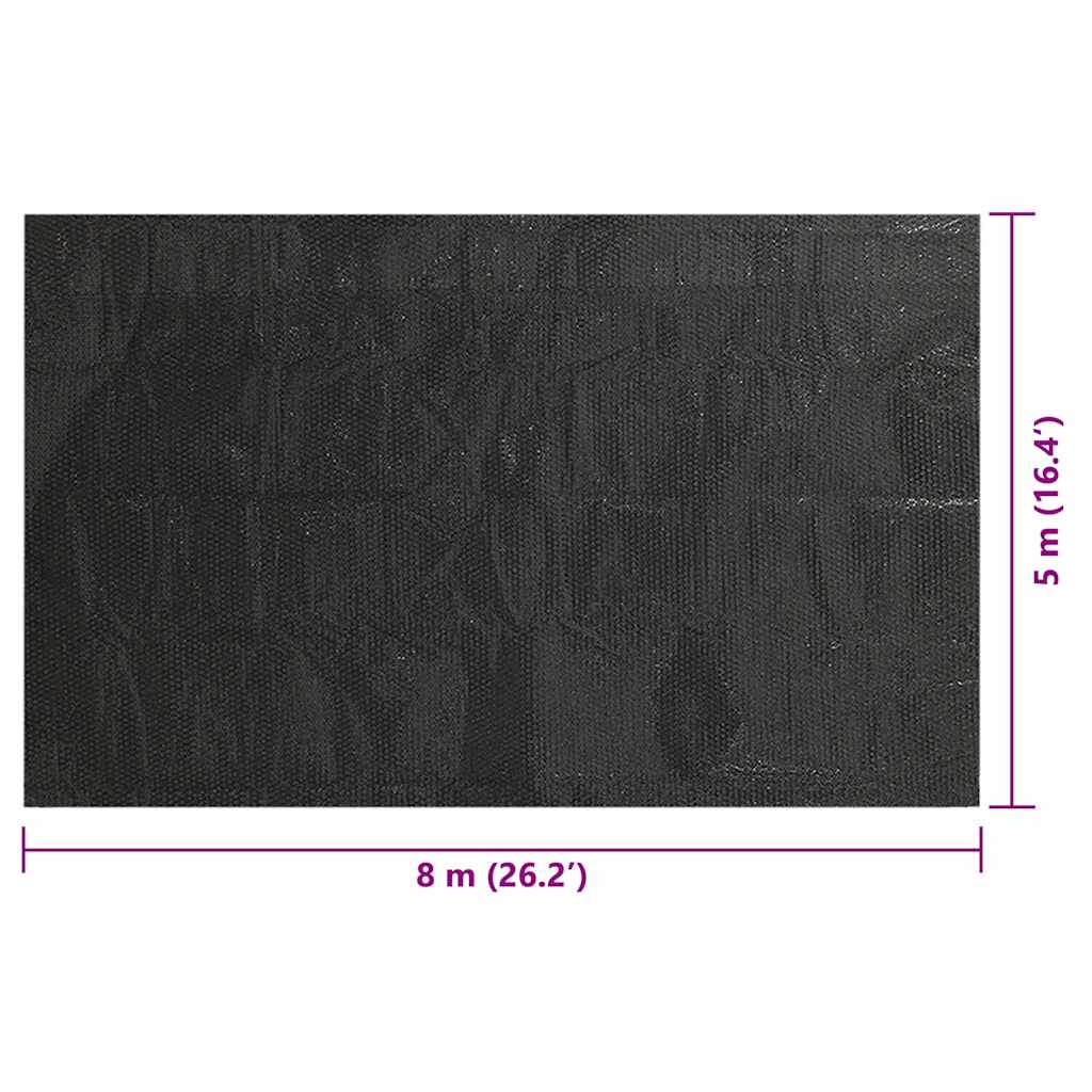 rektangulært poolovertræk 800x500 cm PE sort