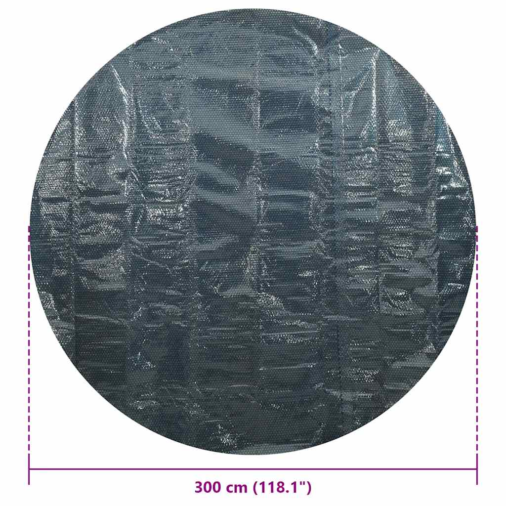 flydende solopvarmet poolovertræk 300 cm PE sort og blå