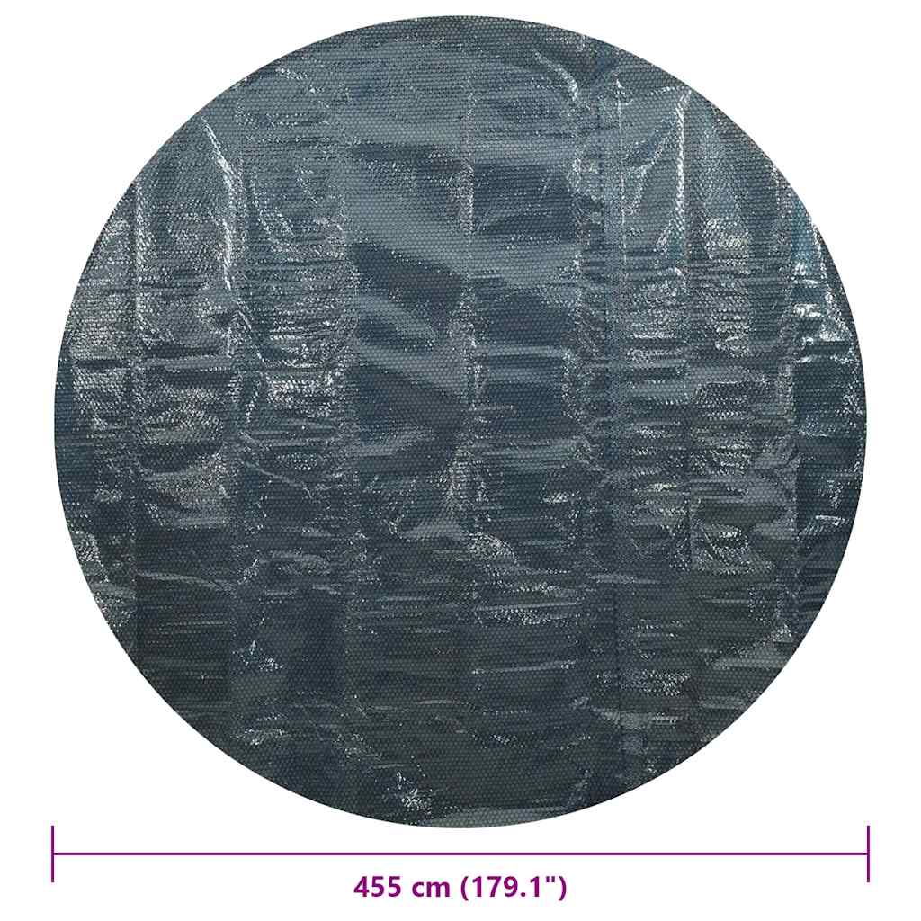 flydende solopvarmet poolovertræk 455 cm PE sort og blå