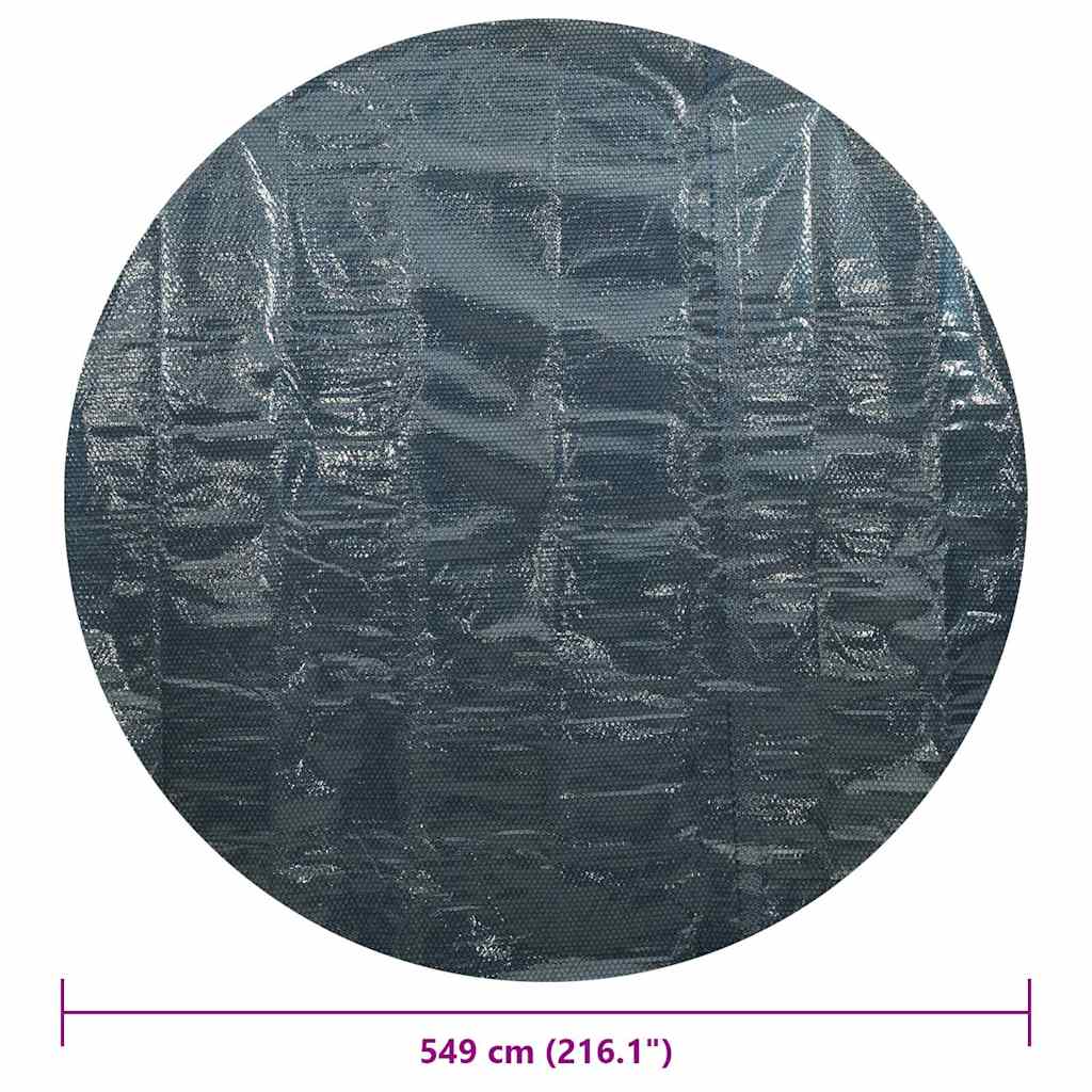 flydende solopvarmet poolovertræk 549 cm PE sort og blå