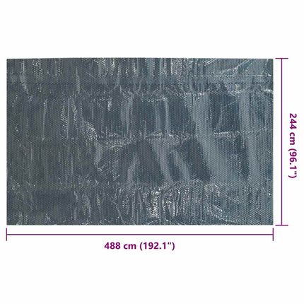 flydende solopvarmet poolovertræk 488x244 cm PE sort og blå