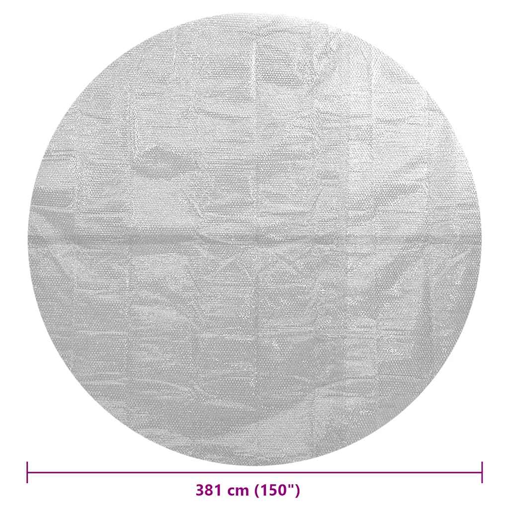 flydende solopvarmet poolovertræk 381 cm PE grå