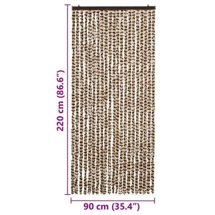 insektgardin 90x220 cm chenille beige og brun