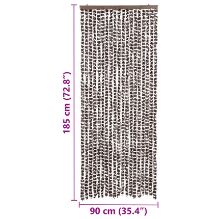 insektgardin 56x185 cm chenille brun og hvid