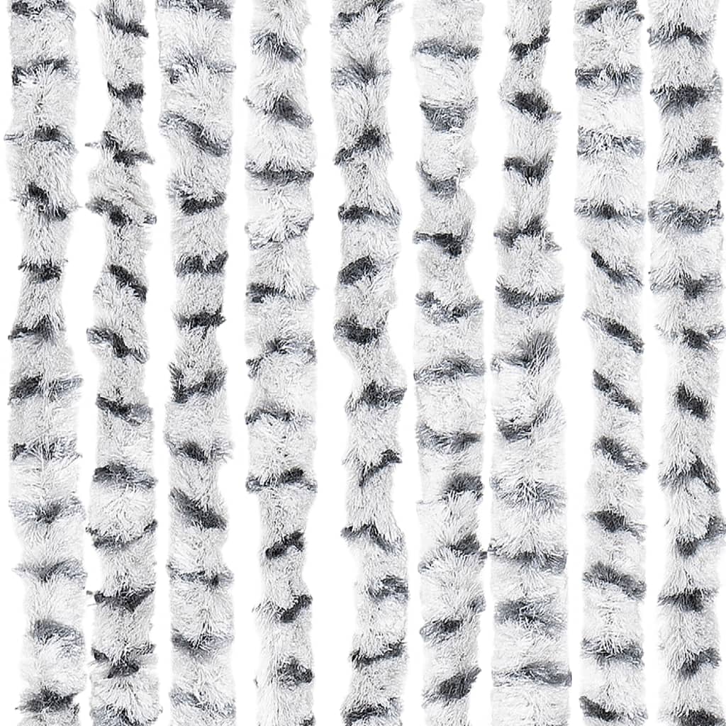 insektgardin 90x220 cm chenille lysegrå og mørkegrå