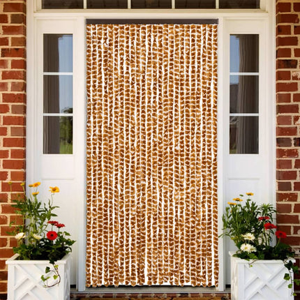 insektgardin 100x220 cm chenille okker og hvid