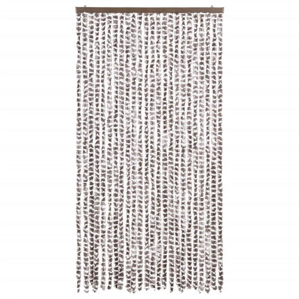 insektgardin 100x220 cm chenille gråbrun og hvid