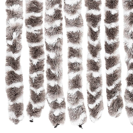 insektgardin 100x220 cm chenille gråbrun og hvid