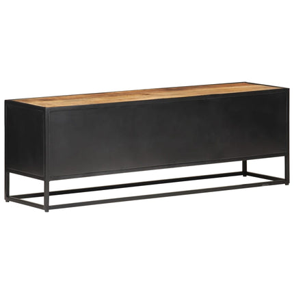 tv-skab 120x30x40 cm ru mangotræ og naturlig rørflet