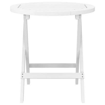 foldbart havebord Ø46 cm massivt akacietræ hvid