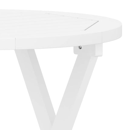 foldbart havebord Ø46 cm massivt akacietræ hvid
