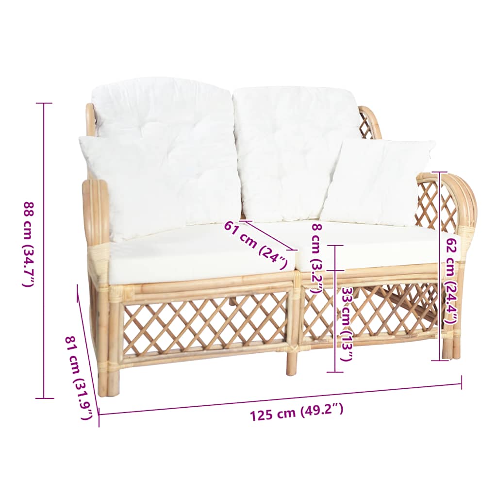 2-personers sofa rattan