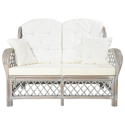 2-personers sofa rattan grå