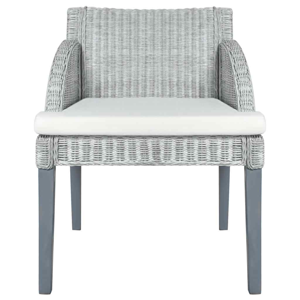 spisebordsstole 2 stk. med hynder naturlig rattan grå