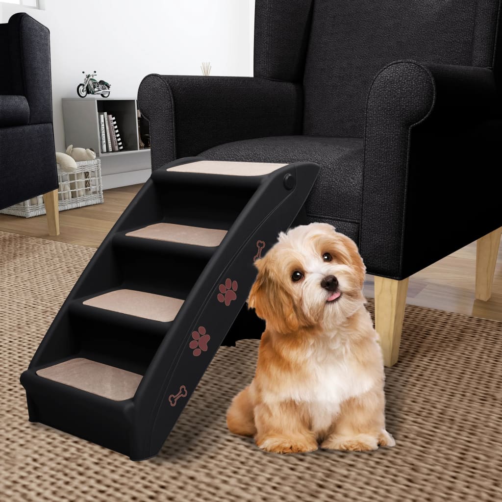 foldbar hundetrappe 62x40x49,5 cm sort
