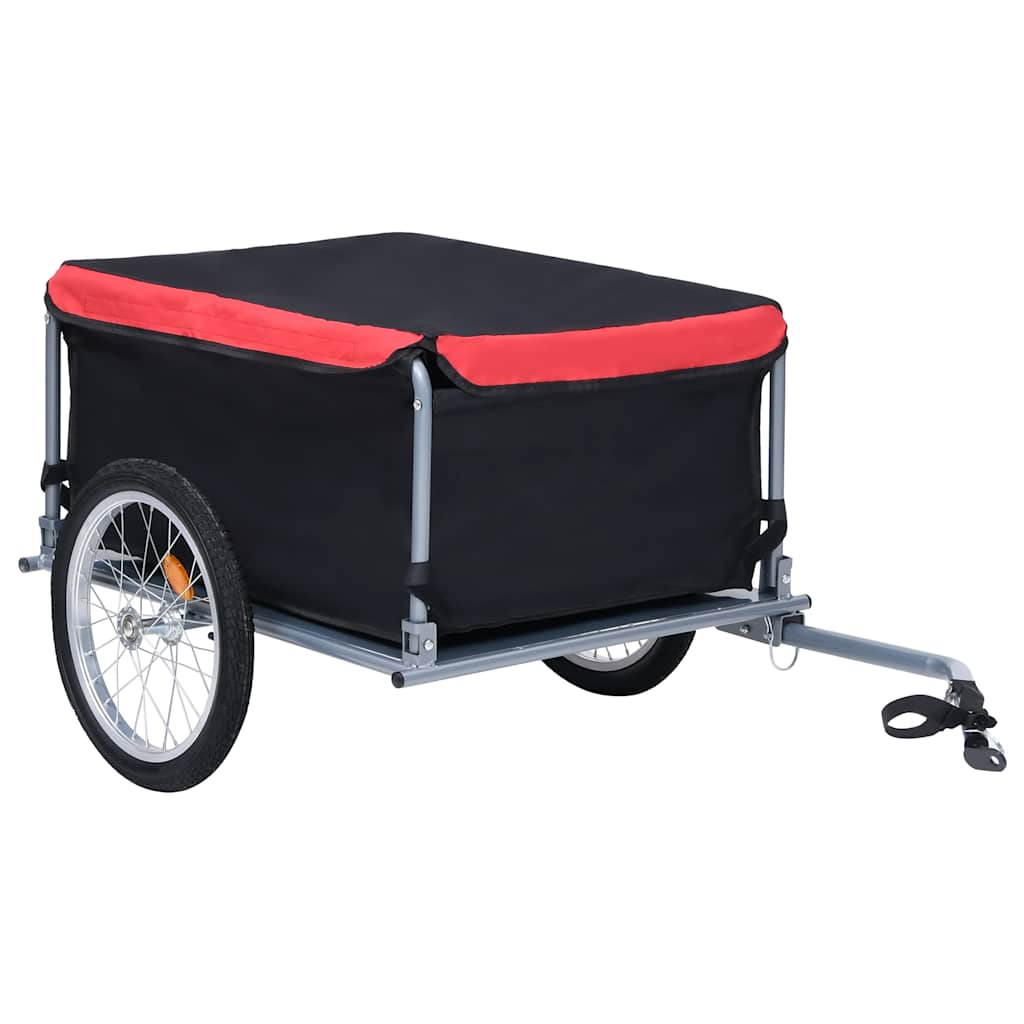 Cykeltrailer 65 kg - sort/rød med aftageligt lastrum