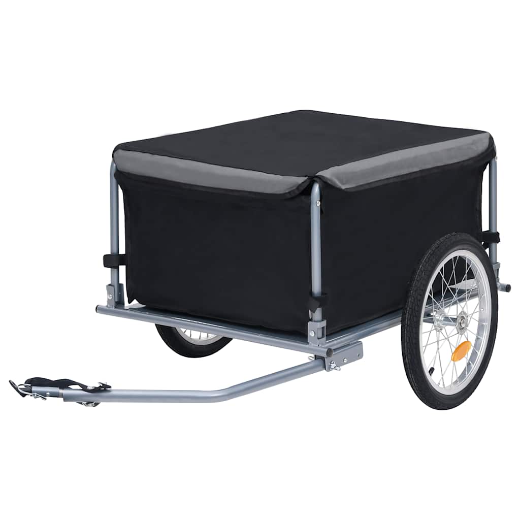 Cykelvogn 65 kg - sort/grå cykeltrailer med aftageligt lastrum