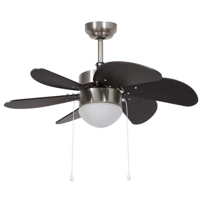 loftventilator med lampe 76 cm mørkebrun