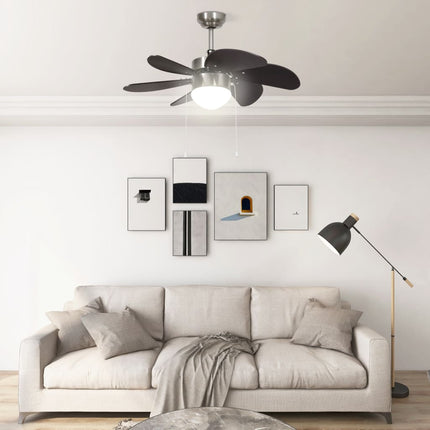 loftventilator med lampe 76 cm mørkebrun